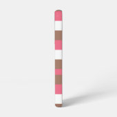 Streifenmuster Braun Rosa Weiß personalisieren Samsung Galaxy Hülle (Linke Seite)