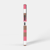 Streifenmuster Braun Rosa Weiß personalisieren Samsung Galaxy Hülle (Rechte Seite)