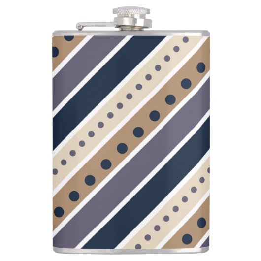 Streifenmuster Design Vinyl Wrapped Flask Flachmann (Vorderseite)