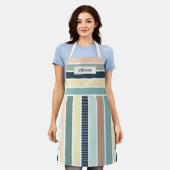 Streifenmuster Einfache Monogramm Schürze (Getragen)
