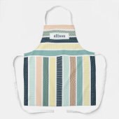 Streifenmuster Einfache Monogramm Schürze (Vorderseite)