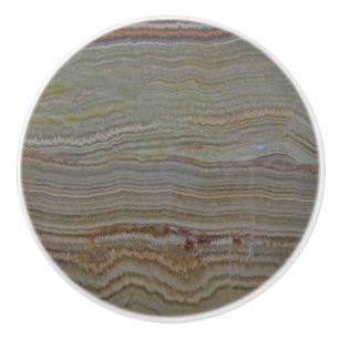 Streifenmuster Erde Tone Onyx polierter Stein Keramikknauf