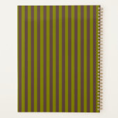 Streifenmuster in Schokoladenbraun und Olivgrün Planer (Rückseite)
