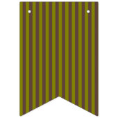 Streifenmuster in Schokoladenbraun und Olivgrün Wimpelkette (Zweite Fahne)