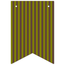 Streifenmuster in Schokoladenbraun und Olivgrün Wimpelkette