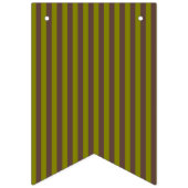 Streifenmuster in Schokoladenbraun und Olivgrün Wimpelkette (Dritte Fahne)