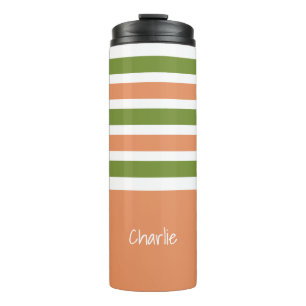 Streifenmuster individuell monogramm tumbler thermosbecher