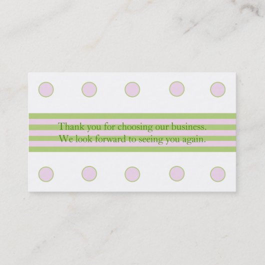 Streifenmuster Loyalitätspuntkarte Rose Aquarellfa Terminkarte (Rückseite)