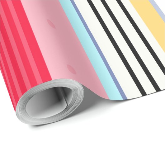 Streifenmuster Luxuswrapping Paper Geschenkpapier (Rolleneckpunkt)