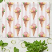 Streifenmuster mit Eiscreme Geschirrtuch (Gefaltet)