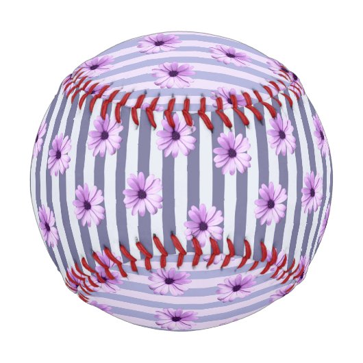 Streifenmuster mit lila Molsen Baseball (Vorderseite)