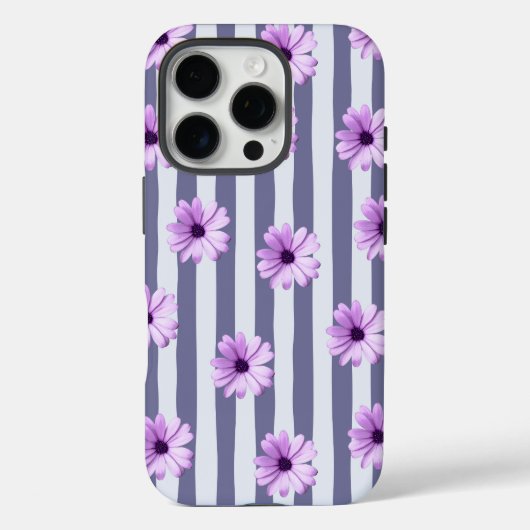 Streifenmuster mit lila Molsen Case-Mate iPhone Hülle (Rückseite)