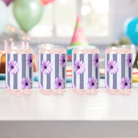 Streifenmuster mit lila Molsen Dosenglas (Insitu (Geburtstag))