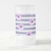 Streifenmuster mit lila Molsen Mattglas Bierglas (Mittel)