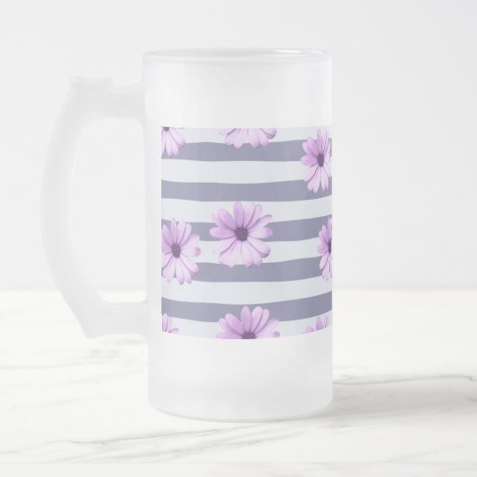 Streifenmuster mit lila Molsen Mattglas Bierglas (Links)
