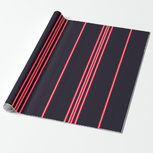 Streifenmuster mit marineblau, weiß und rot verti geschenkpapier