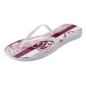 Streifenmuster mit Rose Badesandalen (Schrägansicht)