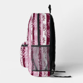 Streifenmuster mit Rose Bedruckter Rucksack (Rechts)