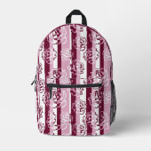 Streifenmuster mit Rose Bedruckter Rucksack (Vorderseite)