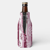 Streifenmuster mit Rose Flaschenkühler (Flasche Rückseite)