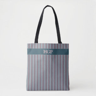 Streifenmuster rosa und Aquamarin Tasche