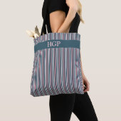 Streifenmuster rosa und Aquamarin Tasche (Von Nahem)