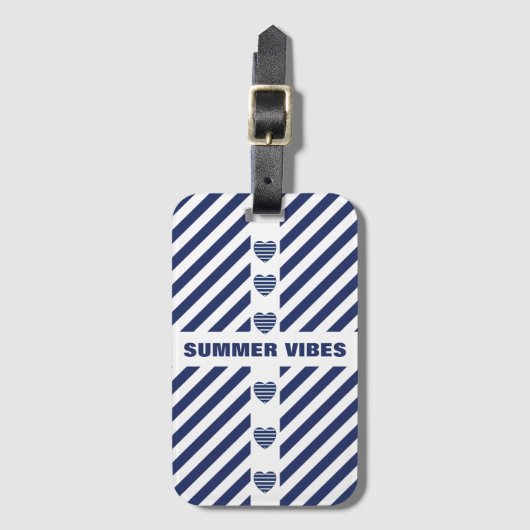 Streifenmuster und Name Gepäckanhänger (Vorderseite Vertikal)