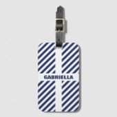 Streifenmuster und Name Gepäckanhänger (Vorderseite Vertikal)