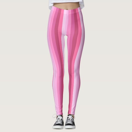 Streifenmuster Vertikal rosa Leggings (Vorderseite)