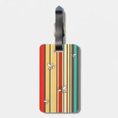 Streifenmuster | Vintager Gepäckträger Gepäckanhänger (Rückseite vertikal)