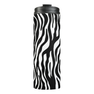 Streifenmuster Zebras schwarz & weiß + Ihre Ideen Thermosbecher