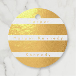 Streifennamene Real Gold Foil Geschenkanhänger