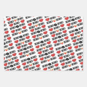 Streifenpapier Blätter Valentine Stripe Herzen Xo (Vorderseite 3)