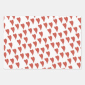 Streifenpapier Blätter Valentine Stripe Herzen Xo (Vorderseite 2)