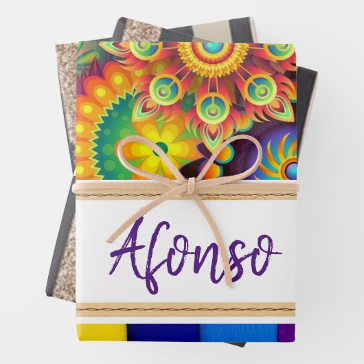 Streifenpapier Geschenkpapier Set (Beispiel)