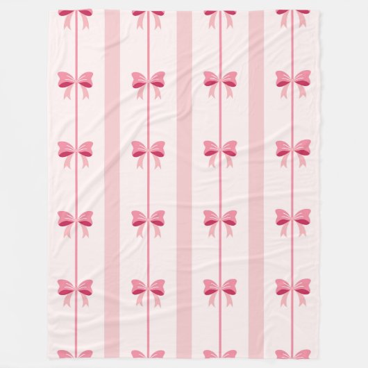Streifenpink Bow Delight Fleecedecke (Vorderseite)