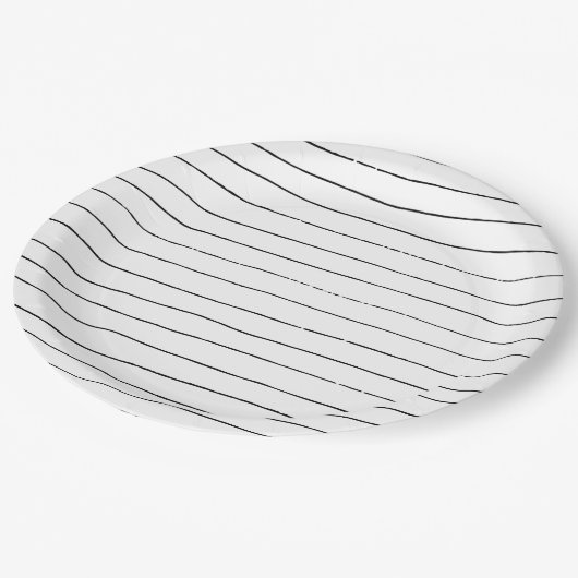 Streifenplatte Pappteller (Schrägansicht)