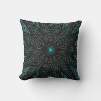 StreifenStar, Cyan Orange Brown Abstrakt modern Kissen