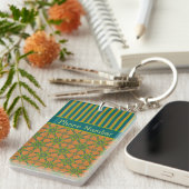 Streifenstrost, grüner, Aquamariner akryllischer S Schlüsselanhänger (Vorderseite rechts)