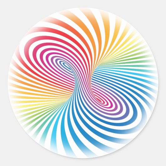 Streifentorus. Optische Illusion endloser Bewegung Runder Aufkleber (Vorderseite)