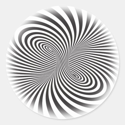 Streifentorus. Optische Illusion endloser Bewegung Runder Aufkleber (Vorderseite)