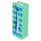 Streifenweinbeutel Geschenktüte Für Weinflaschen (Vorderseite Schrägansicht)