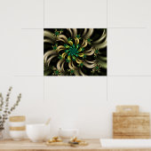 Streifiger Fraktal-Spiral Poster (Küche)