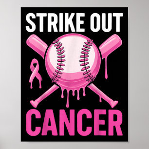 Streik gegen Brustkrebs-Bewusstsein Baseball Poster