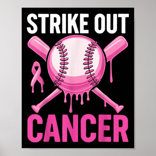 Streik gegen Brustkrebs-Bewusstsein Baseball Poster (Vorne)