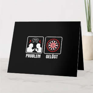 Streit Darts Problem gelöst Dart Player Woman Man Karte