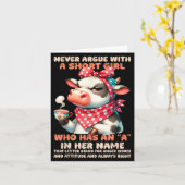 Streite nie mit einem Kurzen Mädchen Attitude Funn Karte (Gelbe Blume)