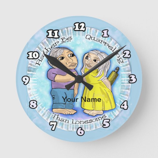 Streitereien oder Einsamkeit Runde Wanduhr (Vorderseite)