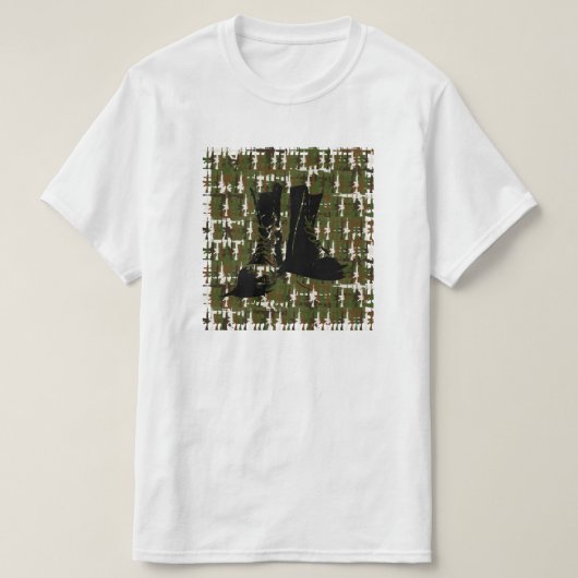 Streitkräfte Camouflage Gun Military Boot Camp GI T-Shirt (Design vorne)