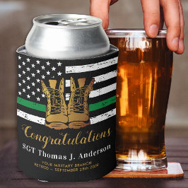 Streitkräfte im Ruhestand feuern dünne grüne Linie Dosenkühler